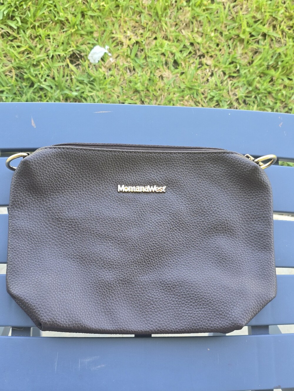 Montana West Brown Cosmetic Bag Makeup Pouch Toiletry Travel Case Zip Organizer